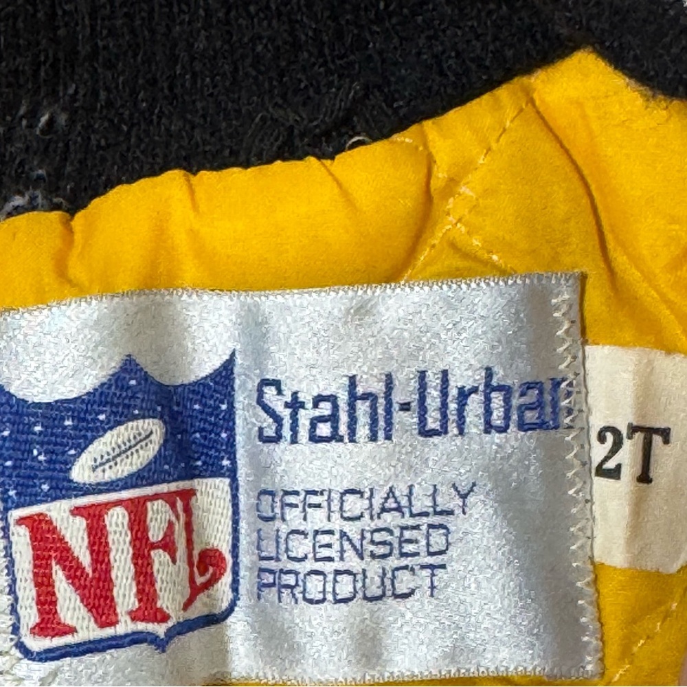 Vintage Steelers Stahl-Urban NFL satin bomber jacket Coat 2T baby toddler - Picture 7 of 9